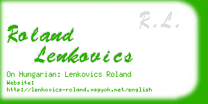 roland lenkovics business card